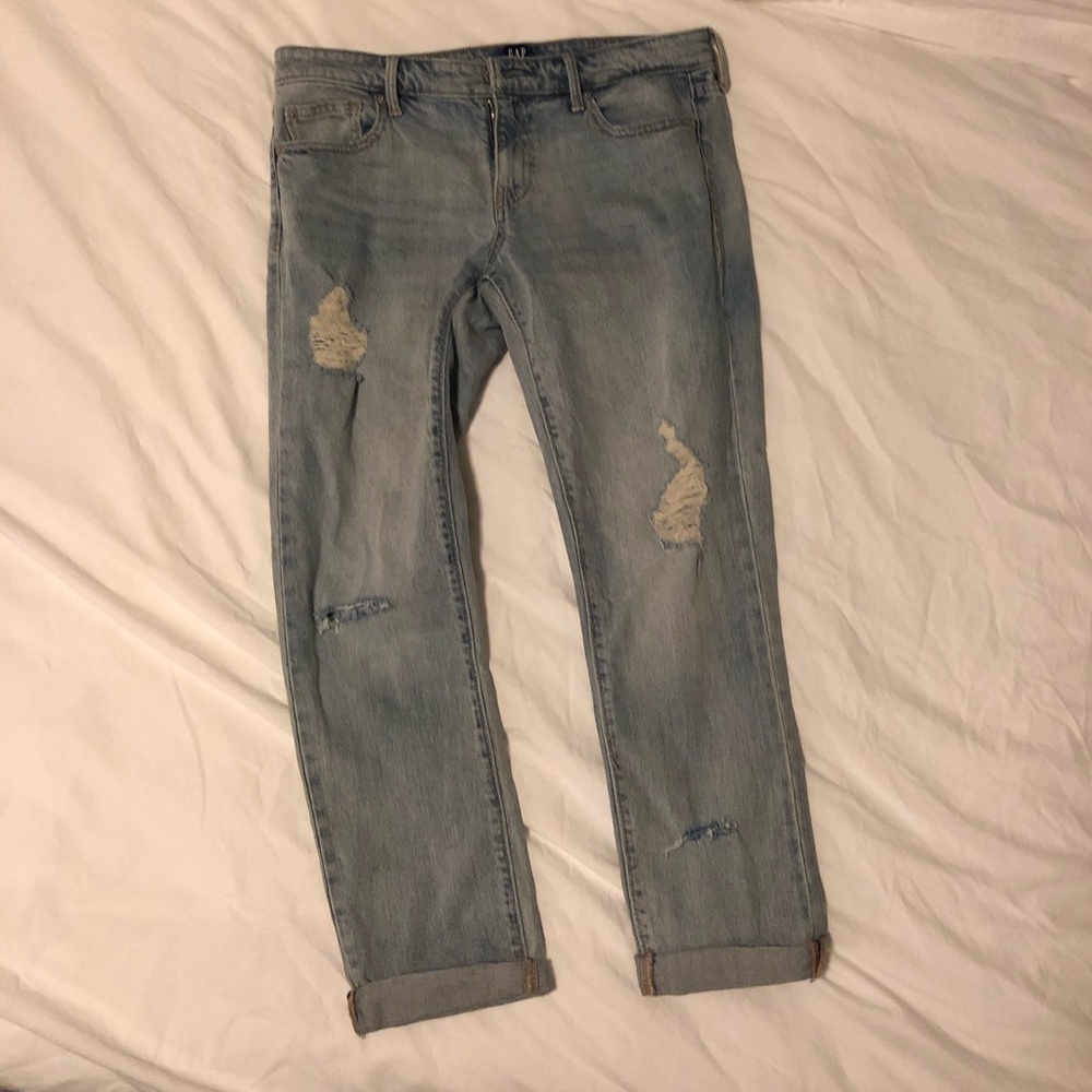 GAP light denim ripped jeans
